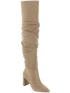 Jessica Simpson Alexiana Womens Pointed Floral Thigh-high Boots In Beige