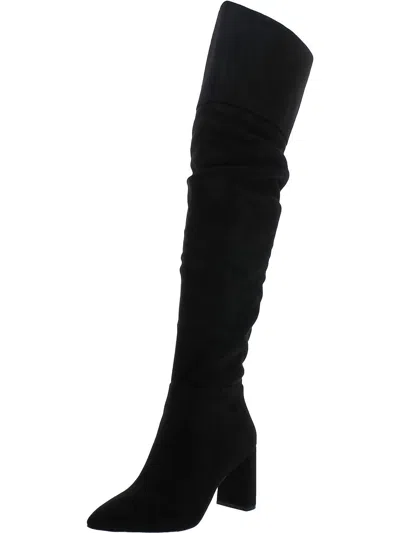 Jessica Simpson Alexiana Womens Pointed Floral Thigh-high Boots In Black