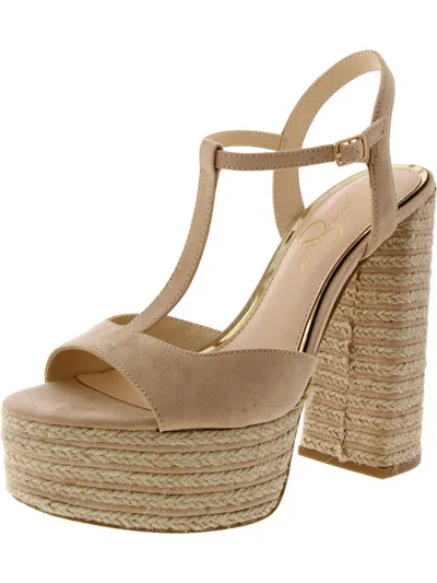 Jessica Simpson Ameeka Womens Faux Leather Snake Print Platform Sandals In Pink