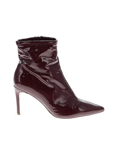 Pre-owned Jessica Simpson Ankle Boots In Burgundy