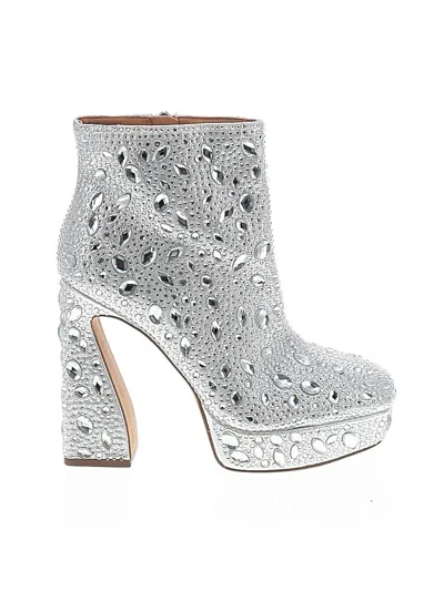 Pre-owned Jessica Simpson Ankle Boots In Silver