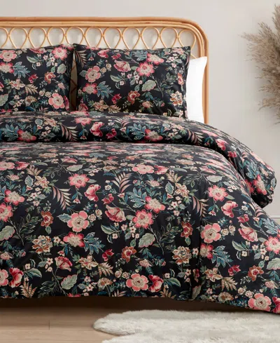 Jessica Simpson Arcadian Blooms 2-pc. Comforter Set, Twin/twin Xl In Black