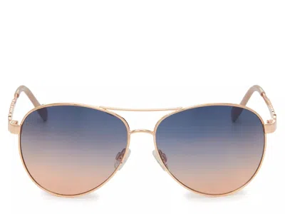 Jessica Simpson Aviator Sunglasses In Gold