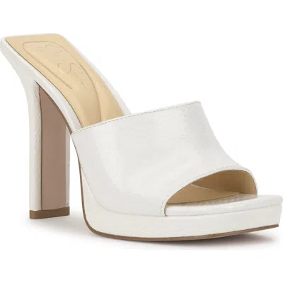 Jessica Simpson Azelica Platform Slide Sandal In White 10