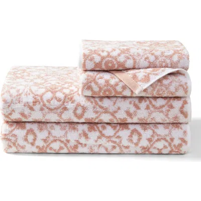 Jessica Simpson Aziza 4-piece Bath Towel Set In Pink