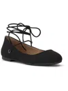 Jessica Simpson Bingley Womens Faux Suede Lace Up Flats In Black