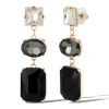Jessica Simpson Black Crystal Drop Earrings In Black