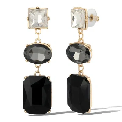Jessica Simpson Black Crystal Drop Earrings