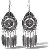 Jessica Simpson Boho Feather Drop Earrings In Metallic