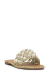 Jessica Simpson Brennara 2 Beaded Slide Sandal In Soft Gold