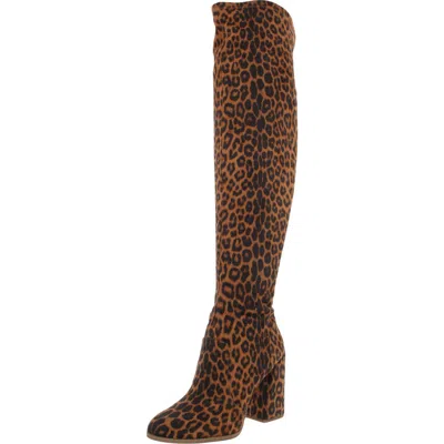 Jessica Simpson Brixten Womens Faux Suede Tall Over-the-knee Boots In Animal Print
