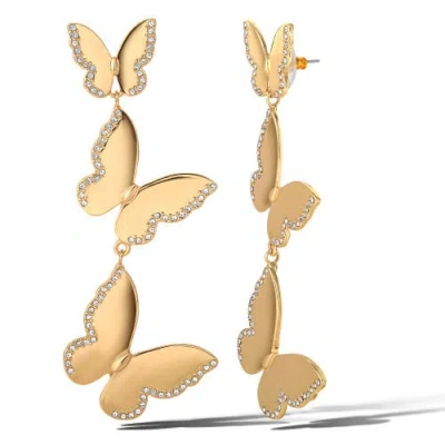 Jessica Simpson Butterfly Dangle Earrings In Gold