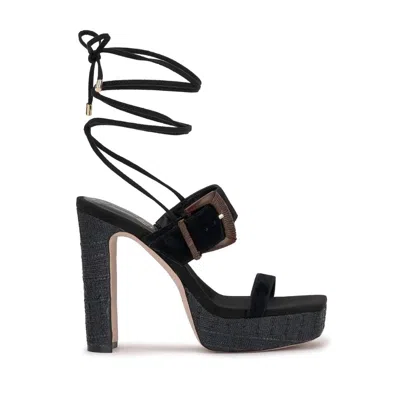 Jessica Simpson Caelia Ankle Lace Up Platform Sandal In Black