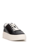 Jessica Simpson Women's Caitrona Lace Up Platform Sneakers In Black Faux Leather