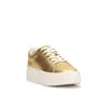 Jessica Simpson Caitrona Metallic Platform Sneakers In Gold