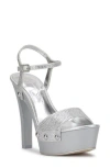 Jessica Simpson Calenta 2 Womens Rhinestone Faux Leather Platform Heels