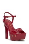 Jessica Simpson Calenta Ankle Strap Platform Sandal In Red Muse