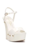 Jessica Simpson Calenta Ankle Strap Platform Sandal In White