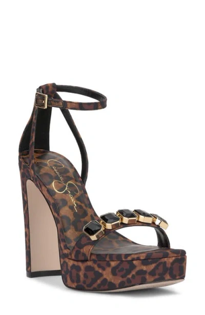 Jessica Simpson Callirah Ankle Strap Platform Sandal In Natural