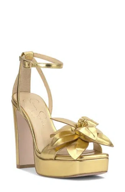 Jessica Simpson Camise Ankle Strap Platform Sandal In Gold