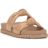 Jessica Simpson Caralyna Platform Slide Sandal In Praline Crinkle Patent