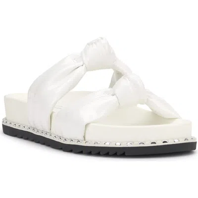 Jessica Simpson Caralyna Platform Slide Sandal In White Patent