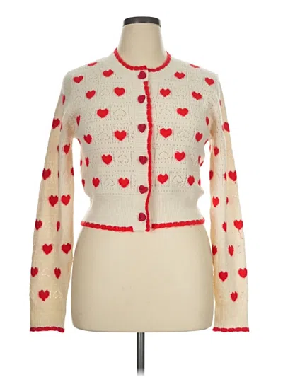 Pre-owned Jessica Simpson Cardigan Sweater In Ivory