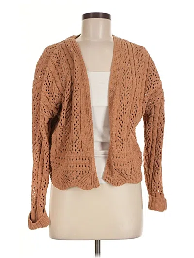 Pre-owned Jessica Simpson Cardigan Sweater In Tan