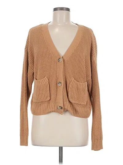 Pre-owned Jessica Simpson Cardigan Sweater In Tan