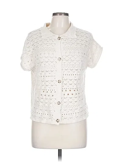 Pre-owned Jessica Simpson Cardigan Sweater In White