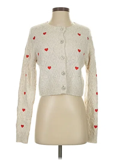 Pre-owned Jessica Simpson Cardigan Sweater In White