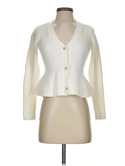 Pre-owned Jessica Simpson Cardigan Sweater In White