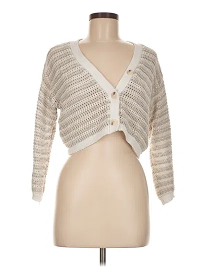 Pre-owned Jessica Simpson Cardigan Sweater In White