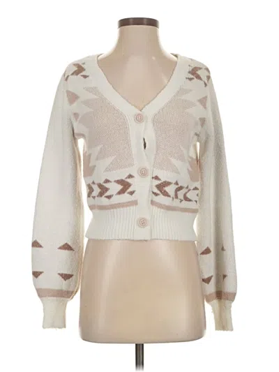 Pre-owned Jessica Simpson Cardigan Sweater In White