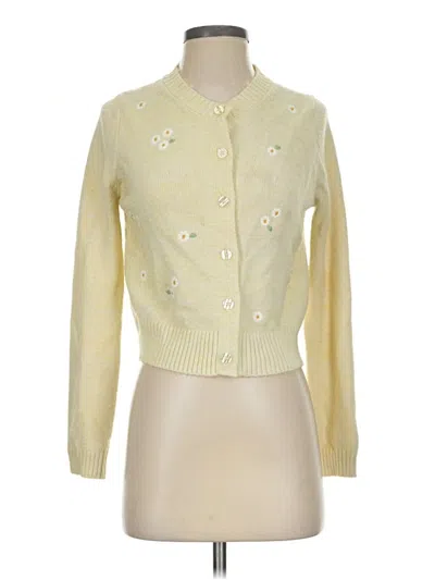 Pre-owned Jessica Simpson Cardigan Sweater In Yellow