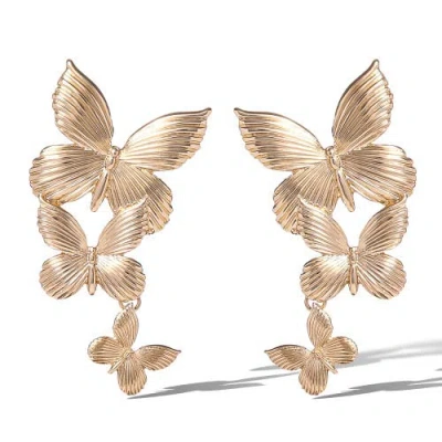Jessica Simpson Cascading Butterfly Gold-tone Drop Earrings