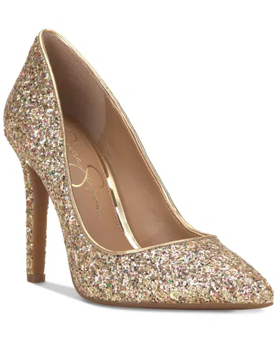 Jessica Simpson Cassani Pointed-toe Pumps In Party Gold Sequin