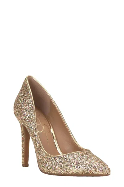 Jessica Simpson Cassani Pumps In Party Gold In Multi