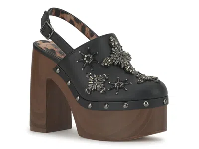 Jessica Simpson Cazea Crystal Embellished Slingback Platform Sandal In Black