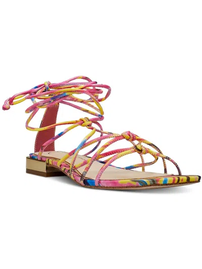 Jessica Simpson Chasca Womens Manmade Square Toe Gladiator Sandals In Multi