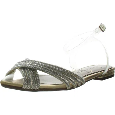 Jessica Simpson Chavi Womens Embellished Manmade Ankle Strap In Multi