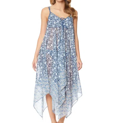 Jessica Simpson Chiffon Lace Up Dress In Patched Up In Multi