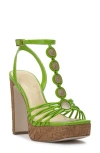 Jessica Simpson Colero Ankle Strap Platform Sandal In Green Lizard
