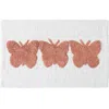 Jessica Simpson Cotton Bath Rug In White/coral