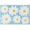 Jessica Simpson Cotton Bath Rug In White/teal