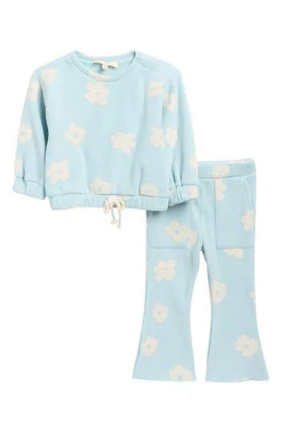 Jessica Simpson Babies'  Cozy Hacci Top & Pants Set In Blue