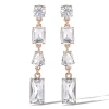 Jessica Simpson Crystal Cascade Statement Earrings In Silver