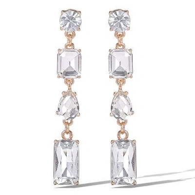 Jessica Simpson Crystal Cascade Statement Earrings In Gold