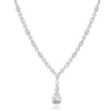 Jessica Simpson Crystal Drop Pendant Necklace In Silver
