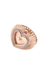 Jessica Simpson Crystal Heart Ring Watch In Rose